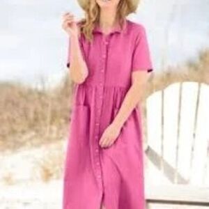 Appleseed's Captiva Cotton Weekend Pink Dress Size XL